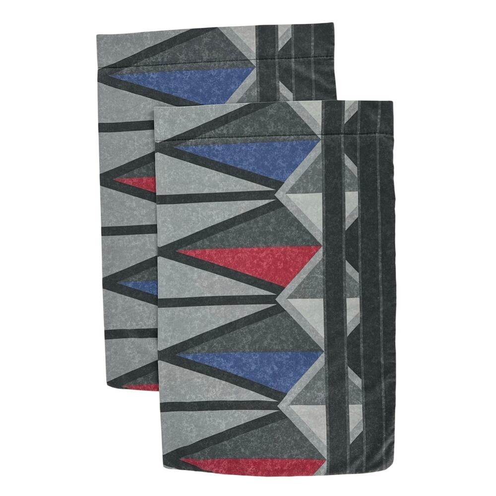 80s geometric print pillowcases 1980s vintage